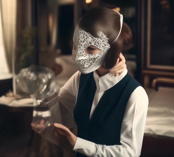 酒店服务员蒙面礼仪图片,温柔的隐形服务 酒店服务员蒙面礼仪图片,温柔的隐形服务